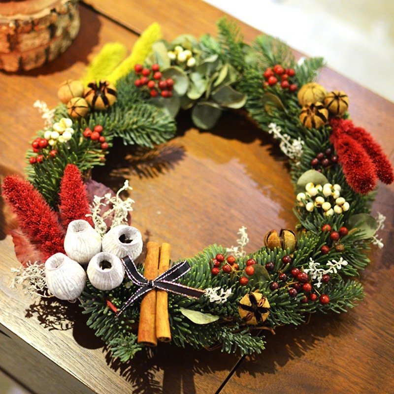 Green Wild Firefox - X'mas Textured Wreath Dry Flowers Christmas Exchange Gift Limited Edition - Dried Flowers & Bouquets - Plants & Flowers 