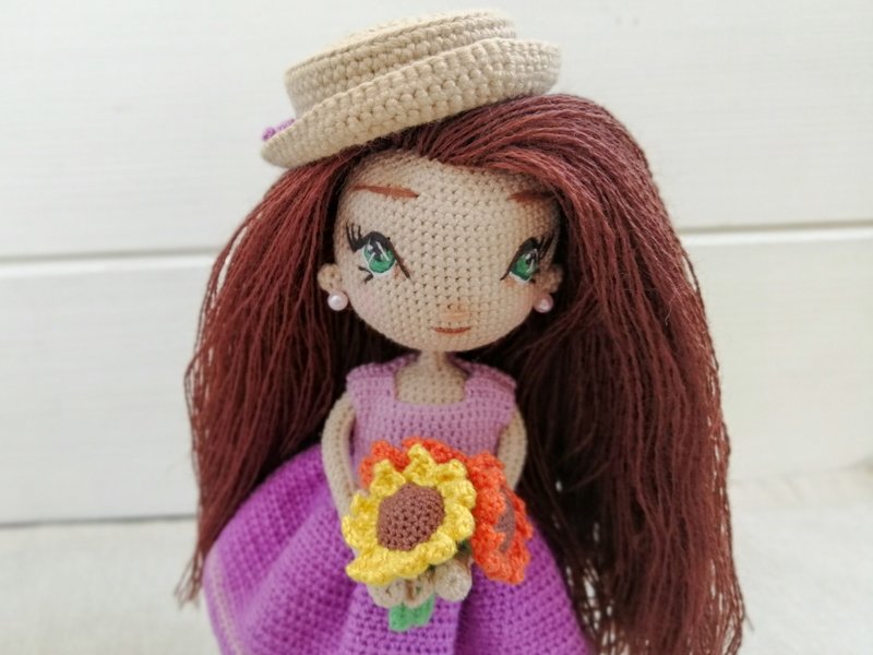 Look alike doll , custom amigurumi doll, 1 year old girl gift, custom doll - 公仔/玩偶 - 棉．麻 多色