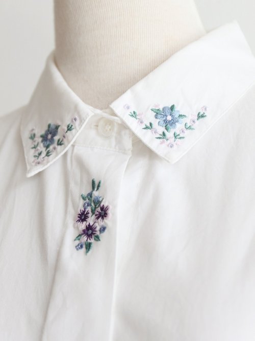 European and American flower embroidery collar loose cotton