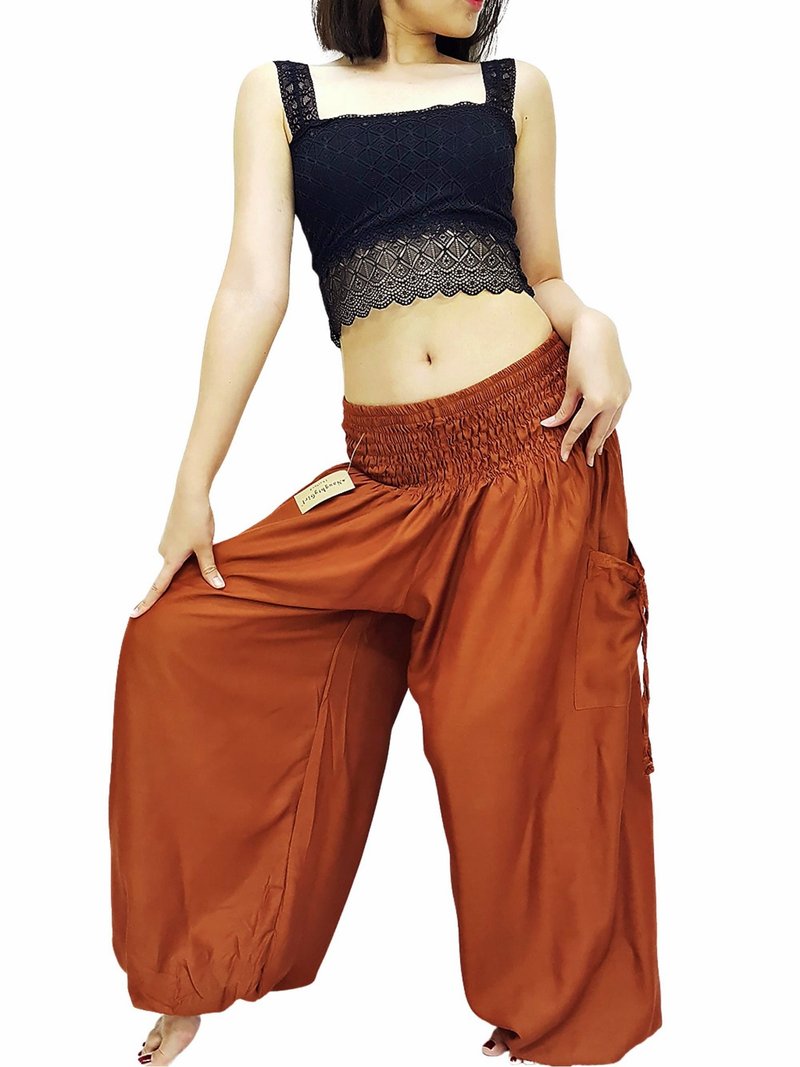 Harem Pants Women Clothing Yoga Pants Aladdin Pants Genie Pant Rayon Trousers - Men's Pants - Other Materials Orange