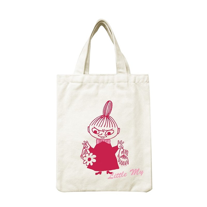 Moomin 噜噜 米 Authorization-Hand Canvas Bag [Little My] - Handbags & Totes - Cotton & Hemp Red