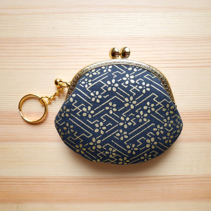 浮世金花  小圓口金包 / 零錢包 【台灣製造】 - 手拿包 - 其他金屬 藍色