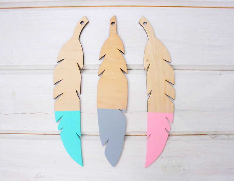 木製の羽、ティピーの羽、羽、ティピの羽 - 知育玩具・ぬいぐるみ - 木製 