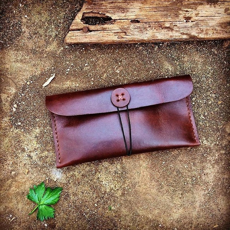 Money Wallet (color dark brown) - กระเป๋าสตางค์ - หนังแท้ 