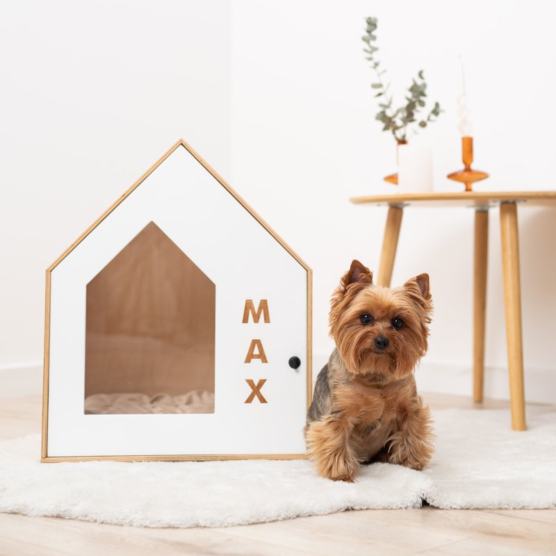 Booth-Style Wooden Dog House - 寵物床 - 木頭 