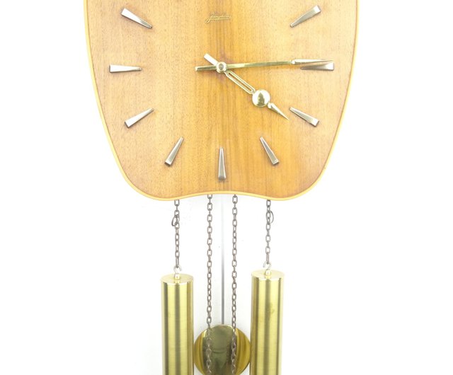 German Vintage Antique Design Mid Century 8 day Retro Wall Clock