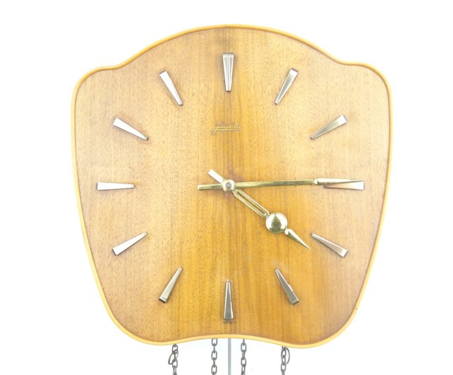 German Vintage Antique Design Mid Century 8 day Retro Wall Clock