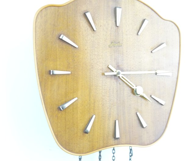 German Vintage Antique Design Mid Century 8 day Retro Wall Clock