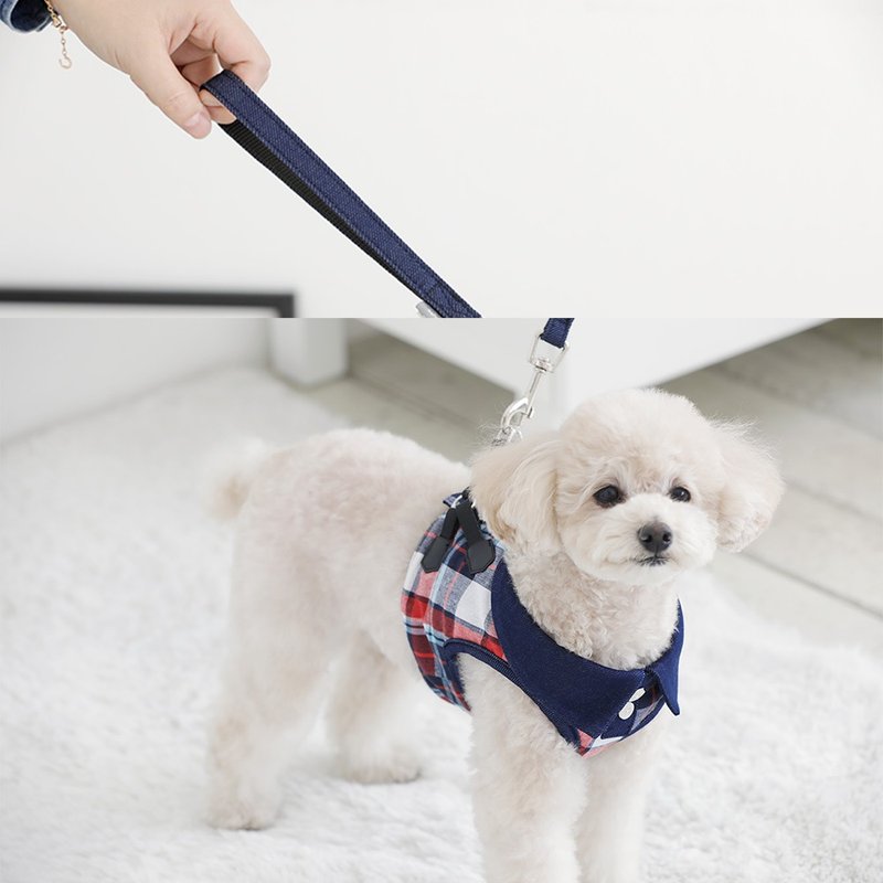 Jieko Dog Harness (With Leash)_Dog Essential Pets Ready Stock Fast Shipping Pet Walking Recommendations - Collars & Leashes - Cotton & Hemp Multicolor