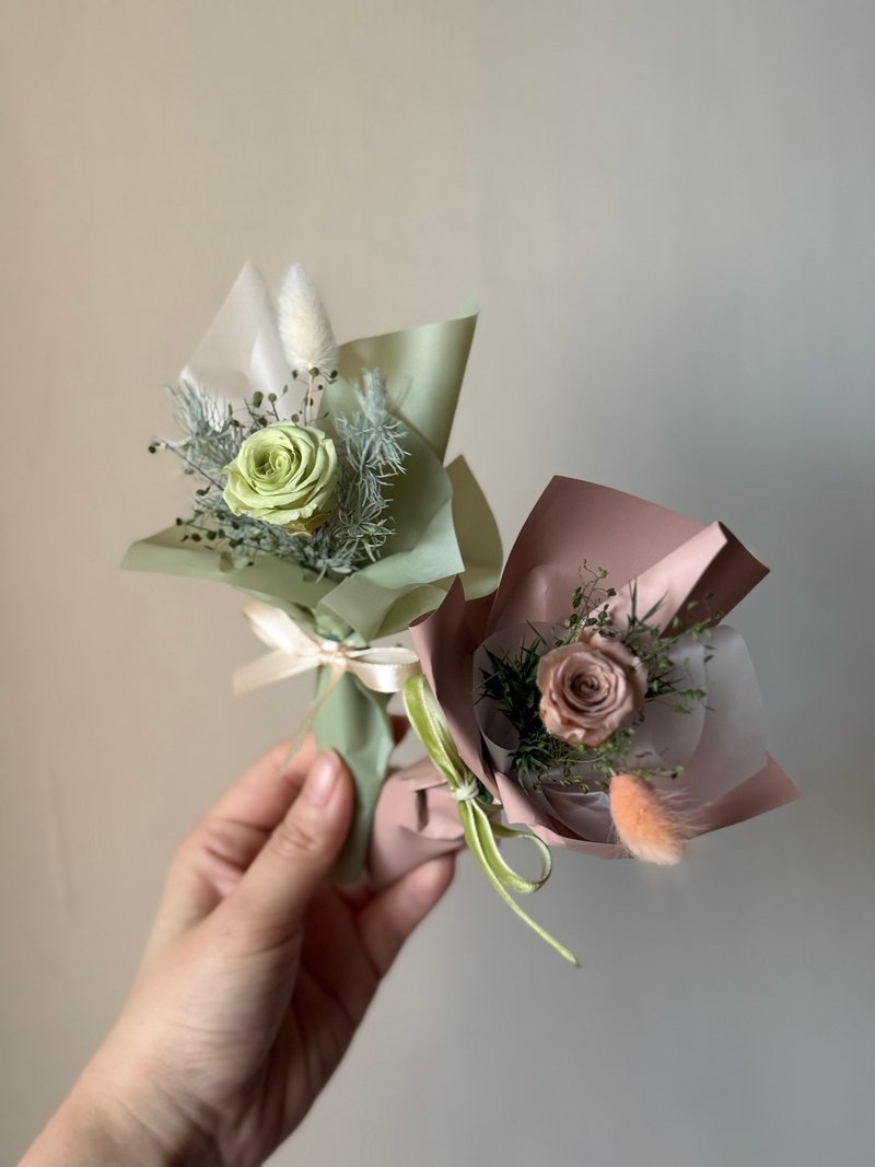 迷你永生花束 mini bouquet 粉色系/綠色系/膚色/粉色/藍色 - 乾燥花/永生花 - 植物．花 多色