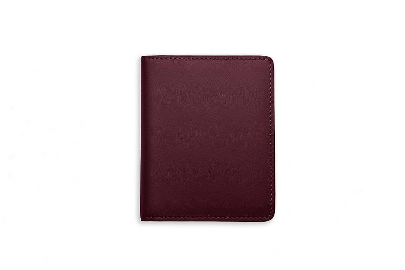 KYL Bifold Cardholder Wallet in Burgundy - Wallets - Genuine Leather Red