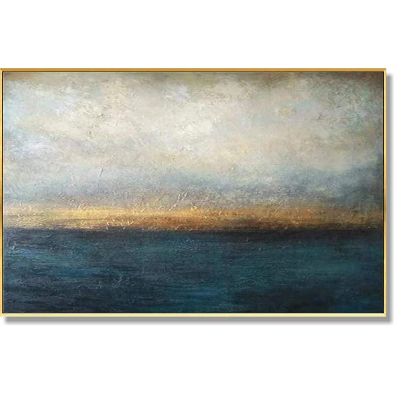 Abstract Painting Blue Painting Gray Painting Ocean Painting Sunset Art - 壁貼/牆壁裝飾 - 壓克力 多色