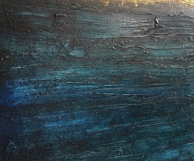 ～輝～ 見る角度で違う 海の絵 デコアート 絵画 原画 青と金の抽象画 アートパネル BWA120 水の抽象 50x50cm 抽象画 絵画 50角 青 海