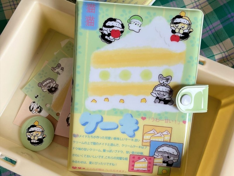 【ケーキ】貓貓活頁本 a6可替換彩色內頁手帳本收納本 - 筆記本/手帳 - 紙 粉紅色