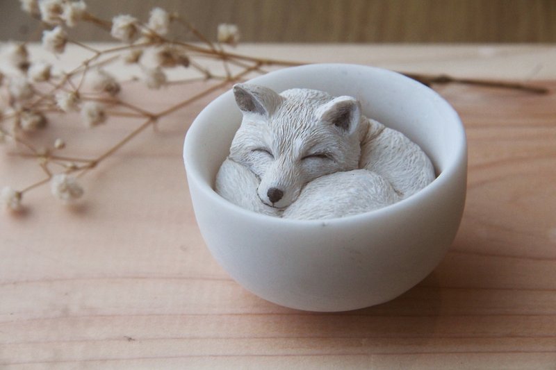茶狐 (杏仁茶狐) - 裝飾/擺設  - 其他材質 白色