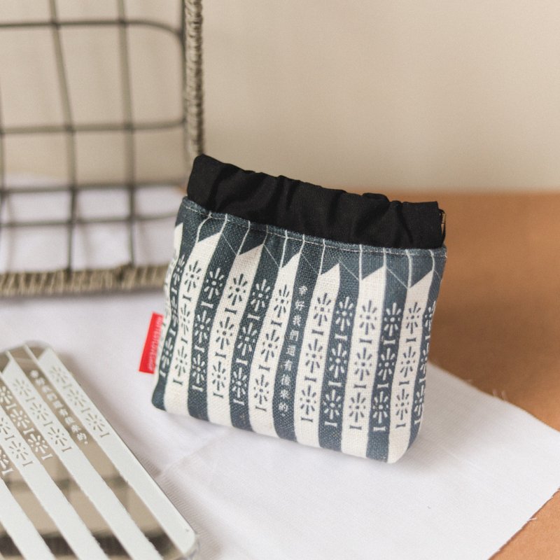 [Koujinbao] Tonghua Iron Gate - กระเป๋าใส่เหรียญ - ผ้าฝ้าย/ผ้าลินิน สีดำ