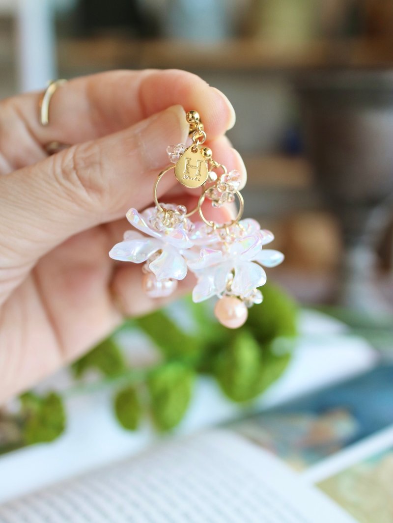 Baby pink pearl accessories - Earrings & Clip-ons - Pearl Pink