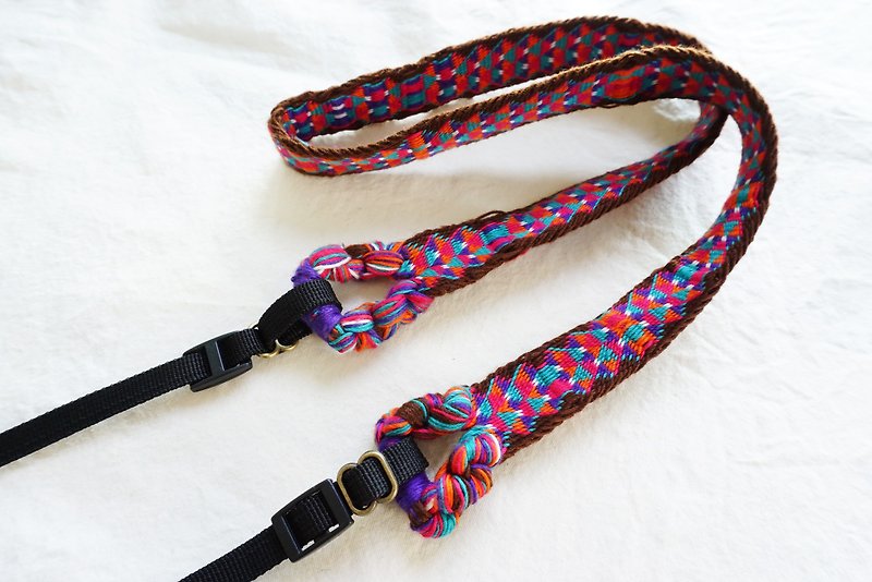 Hand-woven ribbon (camera straps, belts) - ID & Badge Holders - Thread Multicolor