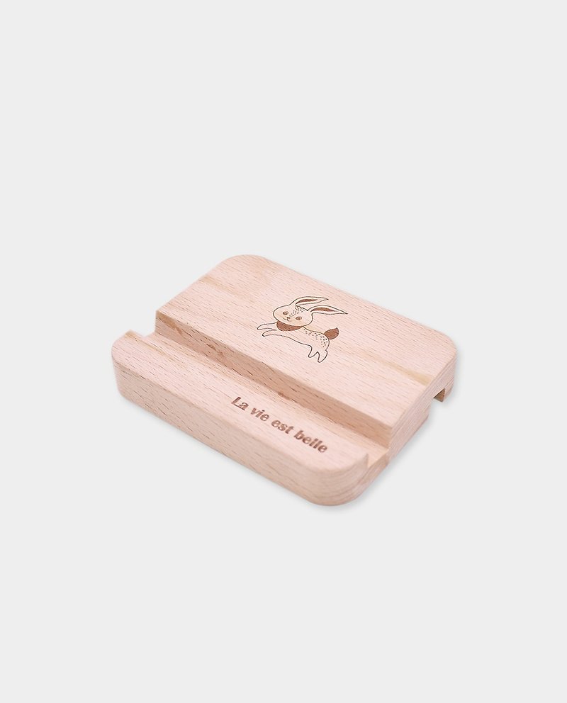 [Small box] Double-sided business card/mobile phone holder_text version/wood/gift/gift/graduation gift - แฟ้ม - ไม้ สีส้ม