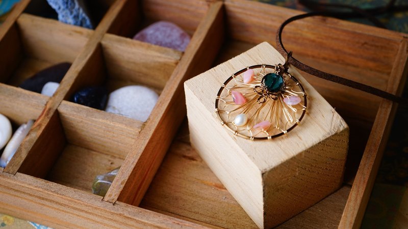【秘密】  手作天然石項鍊 - 項鍊 - 其他金屬 金色