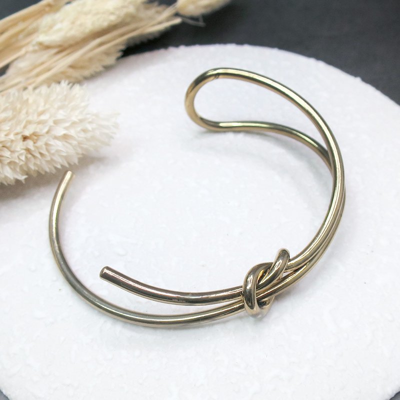 VIIART。禮物。Vintage復古金古著黃銅手鍊半開手環 - 手鍊/手環 - 其他金屬 金色