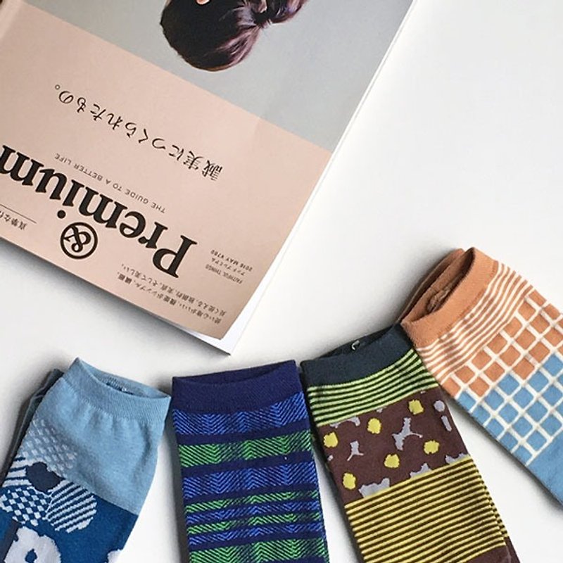 【Summer Lucky Bags・Shipping free】2ndPALETTE 5 pcs Set+1 /gift/present/ birthday/anniversar /shippingfree - Socks - Cotton & Hemp Blue