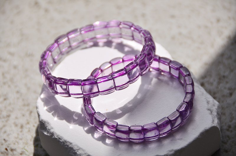 Highly transparent amethyst hand row - Bracelets - Other Materials 