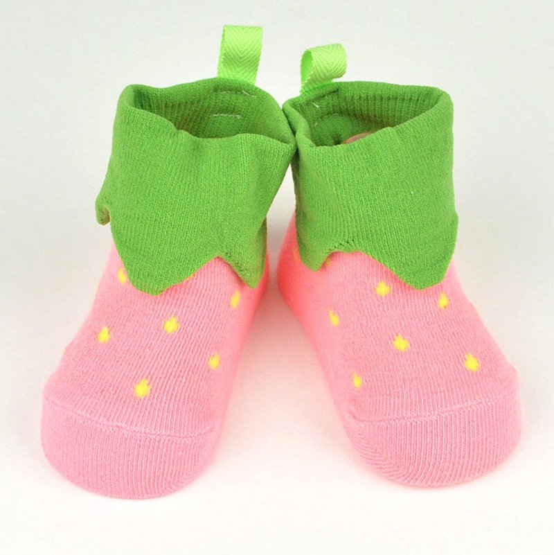 1322283 いちごの立体ソックス Strawberry 3-Dソックス ポップアップソックス 日本製 レッド/ピンク 2色展開 XS 9〜12cm - 嬰兒襪子 - 棉．麻 紅色