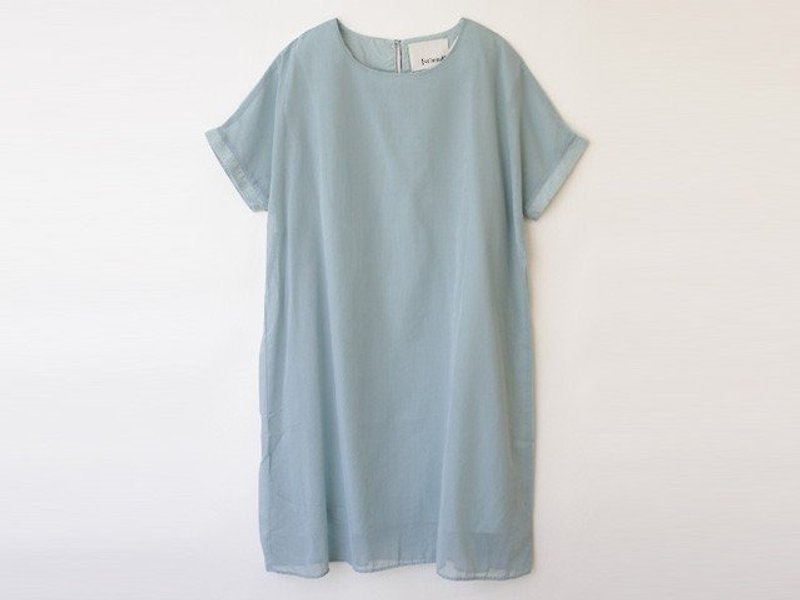 紫陽花染め　綿オーガンジー重ねワンピース 8512-04006-30 - 洋裝/連身裙 - 棉．麻 藍色