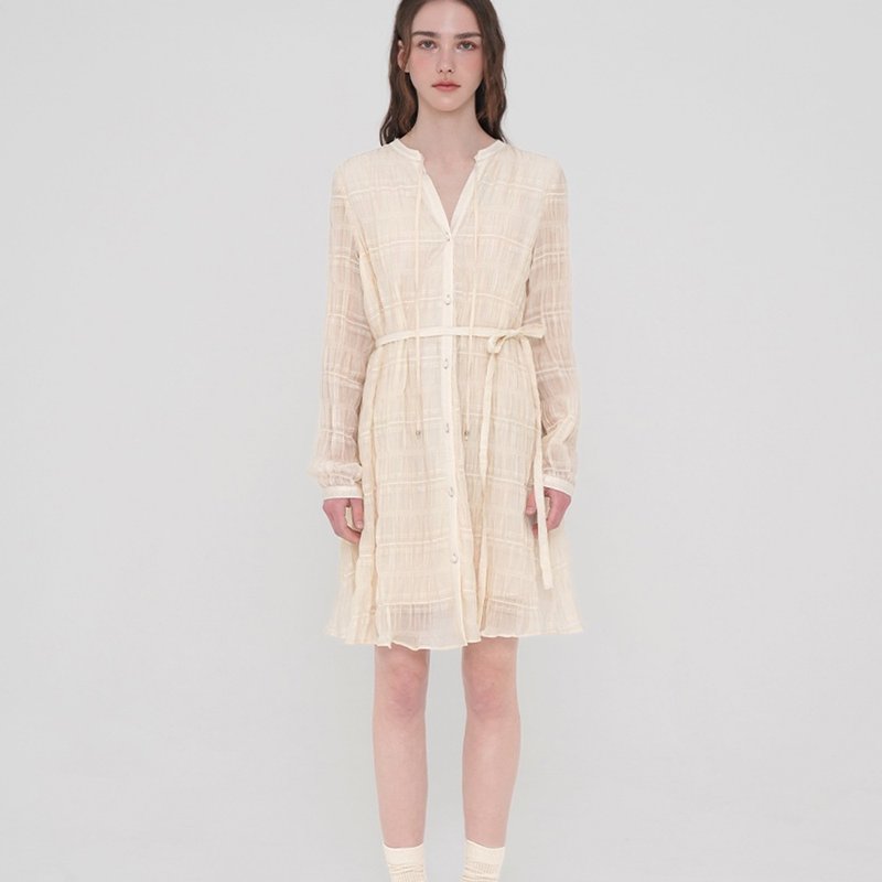 Korea sisterhood, Shirring One Piece - Ivory - 洋裝/連身裙 - 其他材質 白色