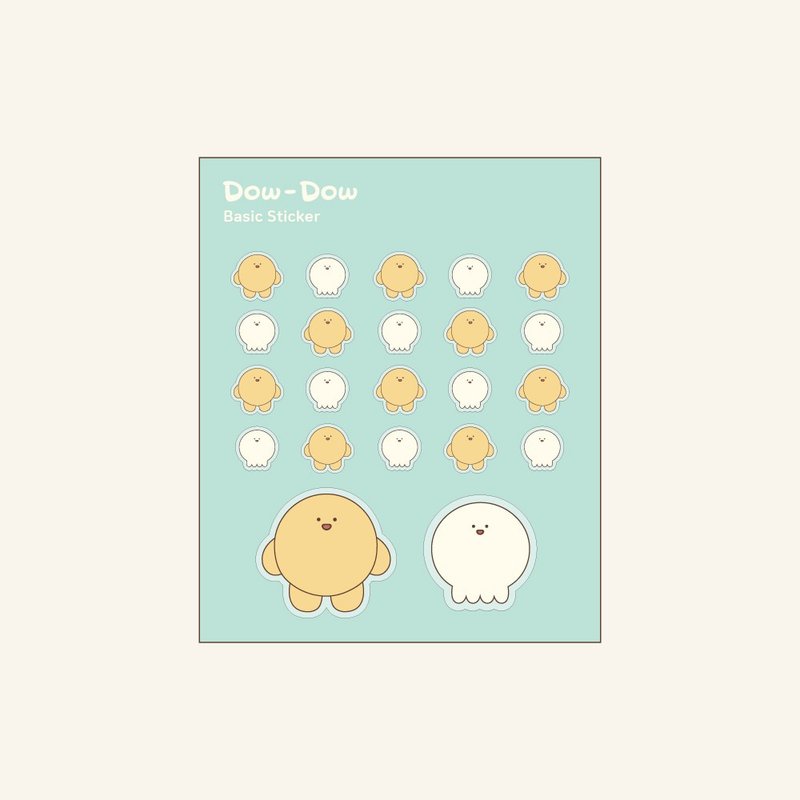 【韓國人氣文創】DOW MOW 透明貼紙 - 貼紙 - 塑膠 橘色