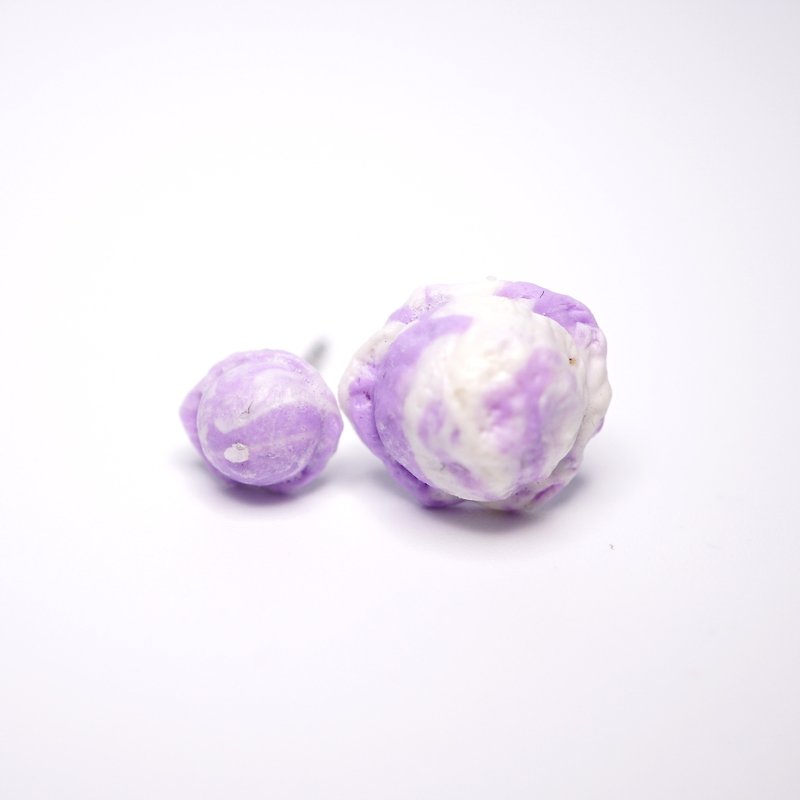 *Playful Design* Lavender and Vanilla Ice Cream with  Earrings - ต่างหู - ดินเหนียว สีม่วง