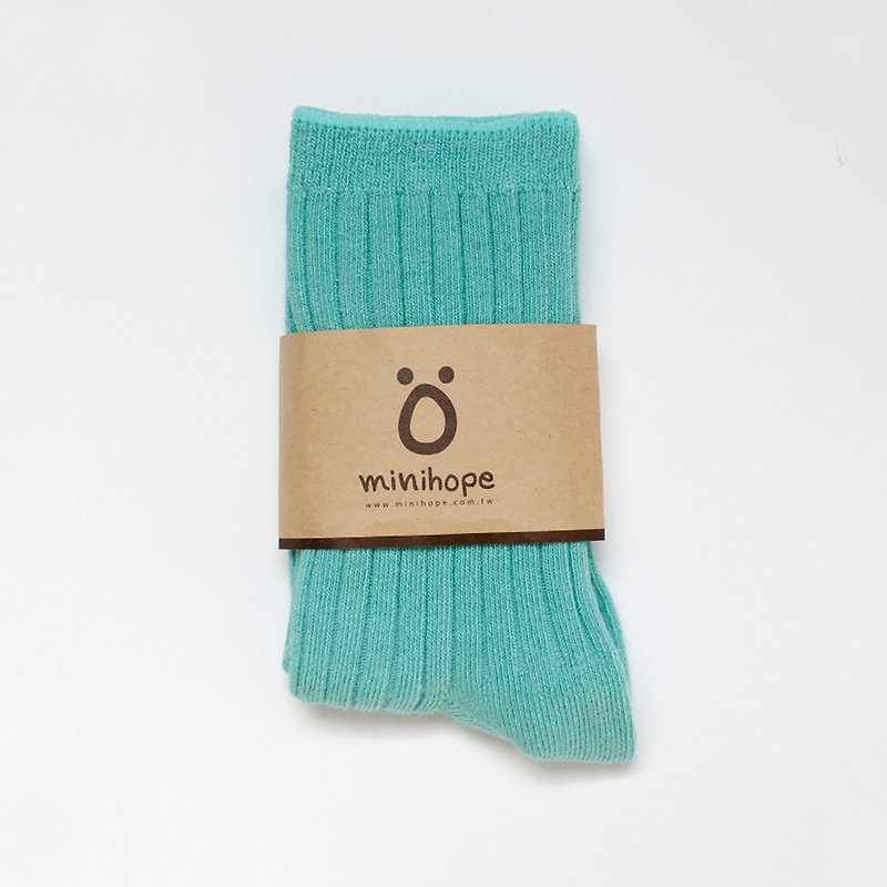 MIT easy to wear Lycra combed cotton socks (lake blue) - ถุงเท้า - ผ้าฝ้าย/ผ้าลินิน 