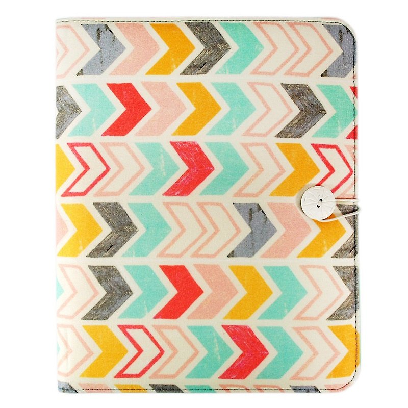 Colorful arrow A4 stationery cloth cover with buckle [Hallmark-Livy Long series designer] - Storage - Other Materials Multicolor