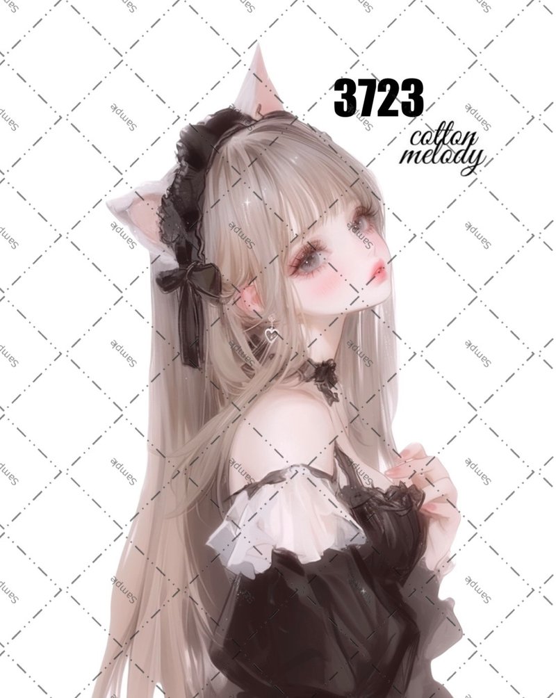 original sticker no.3723 人物ステッカー オリジナルステッカー オリジナル人物ステッカー 装飾ステッカー cotton melody - 貼紙 - 紙 