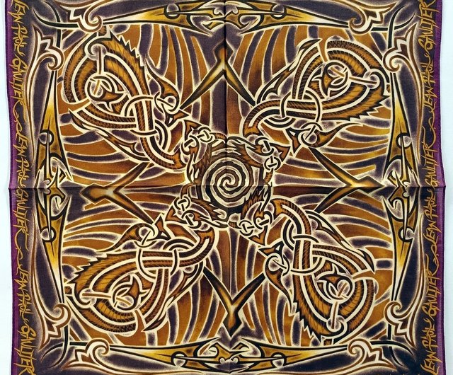 ジャン ポール ゴルチエ ヴィンテージ ハンカチ ケルト アート 19 x 19