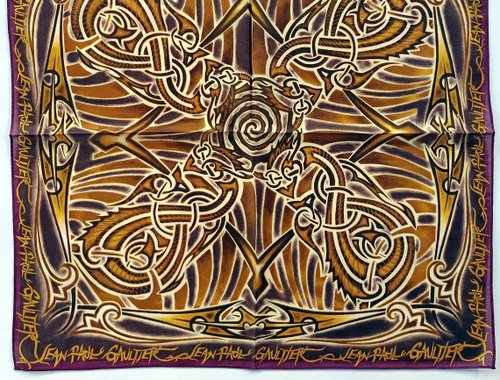 ジャン ポール ゴルチエ ヴィンテージ ハンカチ ケルト アート 19 x 19