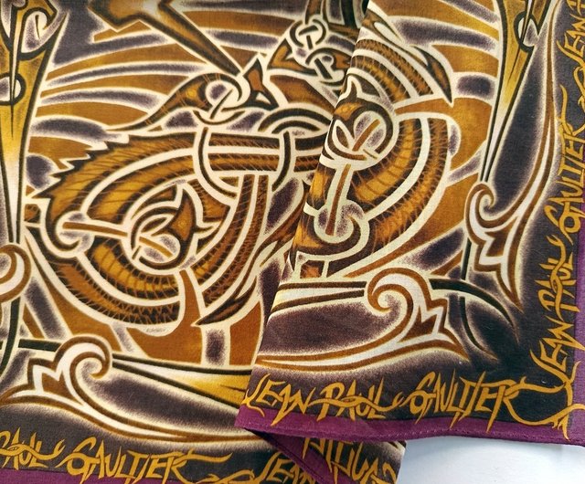 ジャン ポール ゴルチエ ヴィンテージ ハンカチ ケルト アート 19 x 19