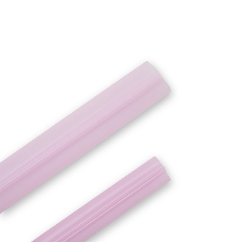【吸吸管】-Trans Pink-   打開清洗、捲曲收納、直接戳膜好方便 - 環保飲管 - 塑膠 粉紅色