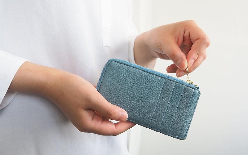 fragment wallet SODA - กระเป๋าสตางค์ - หนังแท้ สีน้ำเงิน