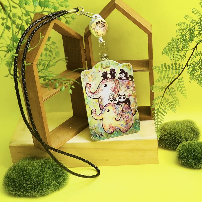 掛繩卡套 | 悠遊卡套 | 識別證套 | 學生證 - 大象開花 - 證件套/識別證套 - 人造皮革 綠色