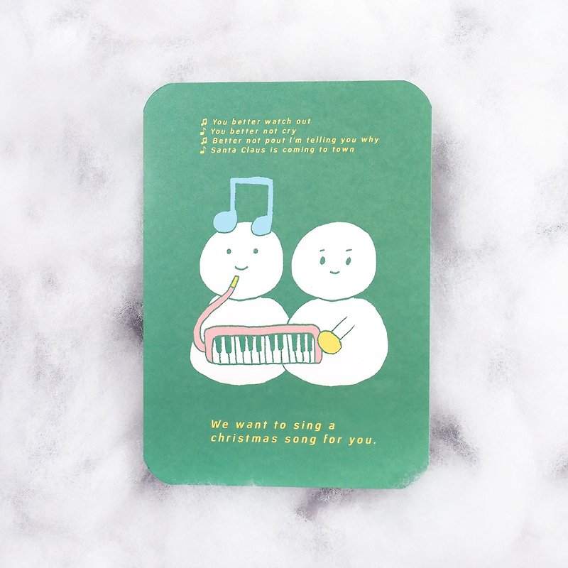 Snowman Symphony / Postcard - การ์ด/โปสการ์ด - กระดาษ สีเขียว