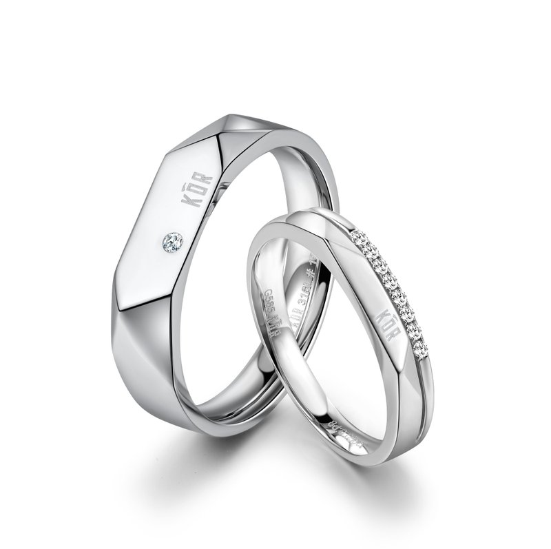 Diamond 316L Surgical Steel Ring Casting Jewelry for Couple - Couples' Rings - Diamond White