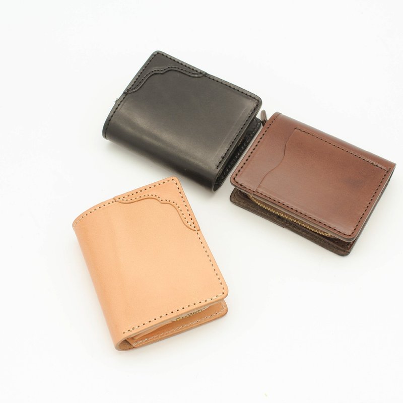 【Brown only】mini wallet PALM Made in JAPAN handmade nume leather coin case - Wallets - Genuine Leather Brown