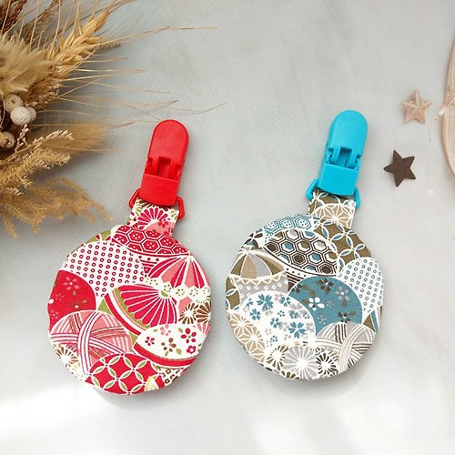 QQ rabbit 手工嬰幼兒精品 彌月禮盒 和風彩球-2色可選。圓形平安符袋 (可繡名字)