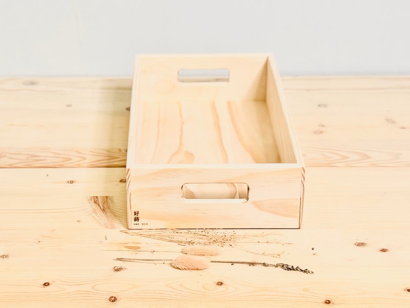 Wooden Box with Open Hole Handle No. 3 Box [37 x22 x9] - Woodwork Series - Give your home a warmth - กล่องเก็บของ - ไม้ 