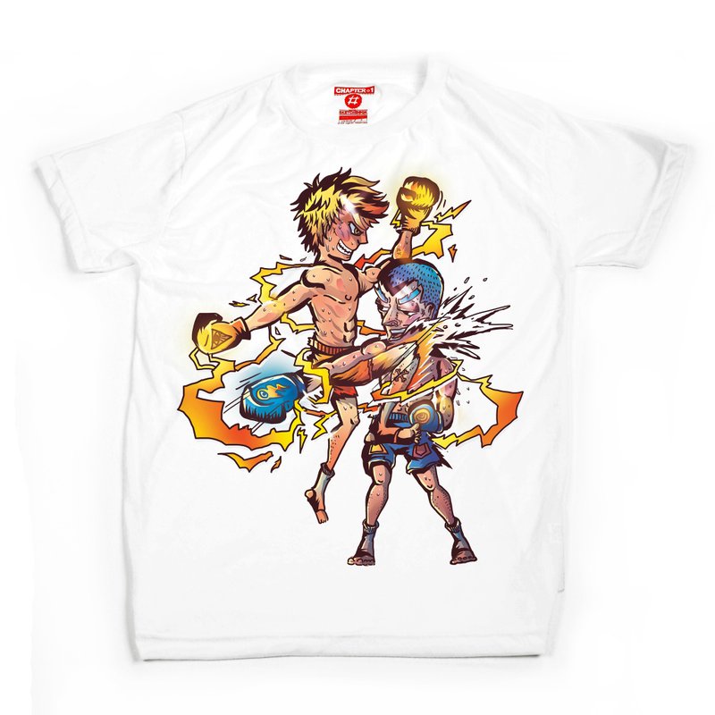 The boxer unisex men woman cotton mix Chapter One T-shirt - 男 T 恤 - 棉．麻 白色