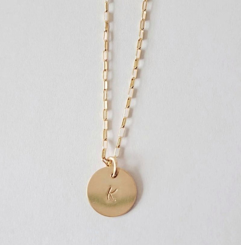 Initial Oval Chain Necklace, Interchangeable Necklace - พวงกุญแจ - โลหะ สีทอง