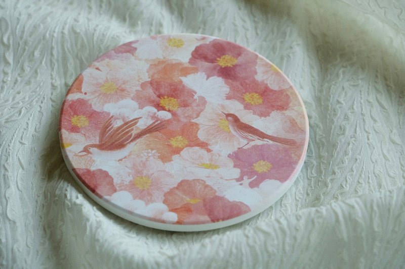 Ceramic Coaster - Blooming Flowers - Other - Pottery 