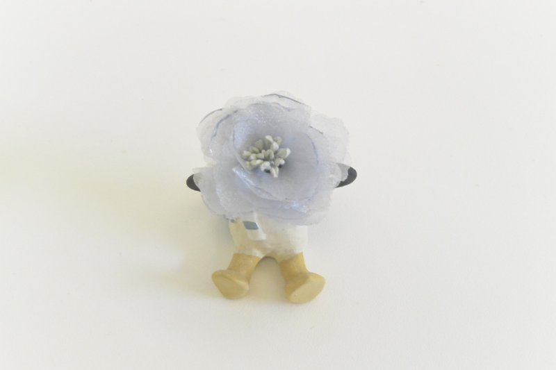 Flower Hair Tie-Light Blue - เครื่องประดับผม - ผ้าฝ้าย/ผ้าลินิน สีน้ำเงิน